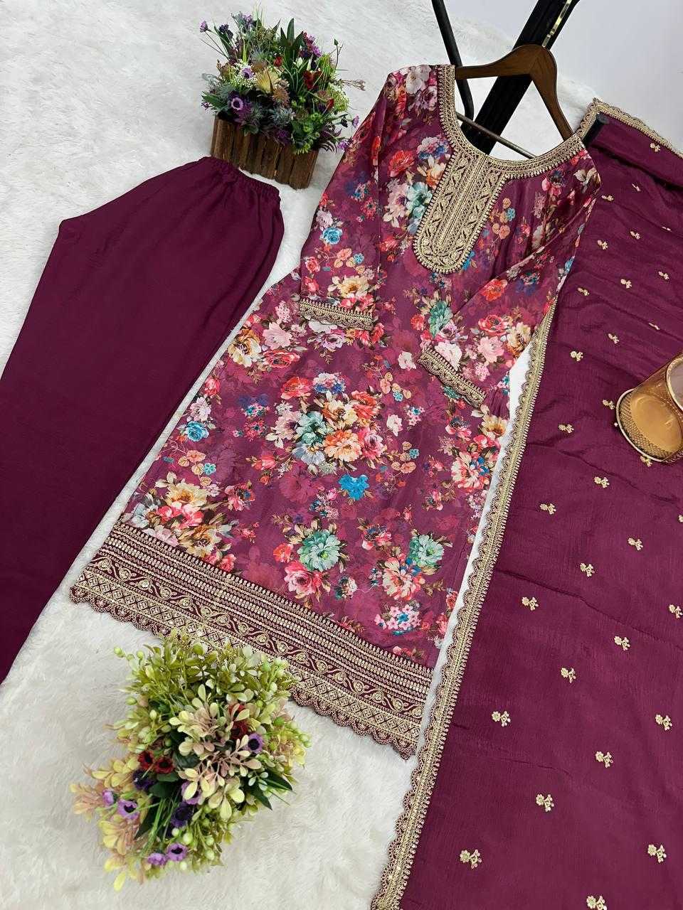 Ynf Chinon Silk KESH159 1353 Suits & Dresses Wholesale Ladies Suits Embroidery Suits Ladies Salwar Suits Manufacturer