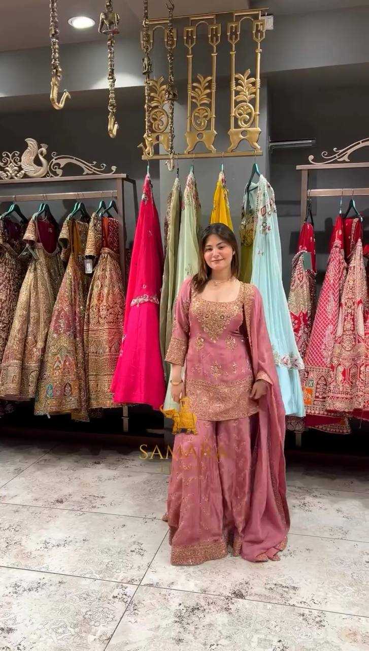 Ynf Chinon Silk KESH159 1711 Suits & Dresses Wedding Collections Festive Collections Wholesale Embroidery Suits Patiala Suits Ladies Silk Suit Manufacturer
