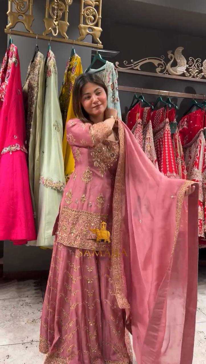 Ynf Chinon Silk KESH159 1711 Suits & Dresses Wedding Collections Festive Collections Wholesale Embroidery Suits Patiala Suits Ladies Silk Suit Manufacturer