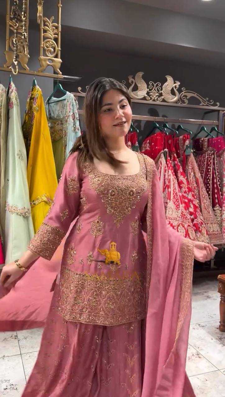 Ynf Chinon Silk KESH159 1711 Suits & Dresses Wedding Collections Festive Collections Wholesale Embroidery Suits Patiala Suits Ladies Silk Suit Manufacturer