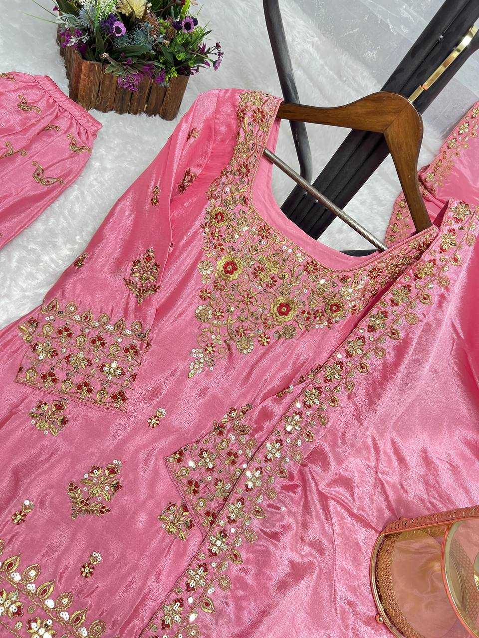 Ynf Chinon Silk KESH159 1711 Suits & Dresses Wedding Collections Festive Collections Wholesale Embroidery Suits Patiala Suits Ladies Silk Suit Manufacturer
