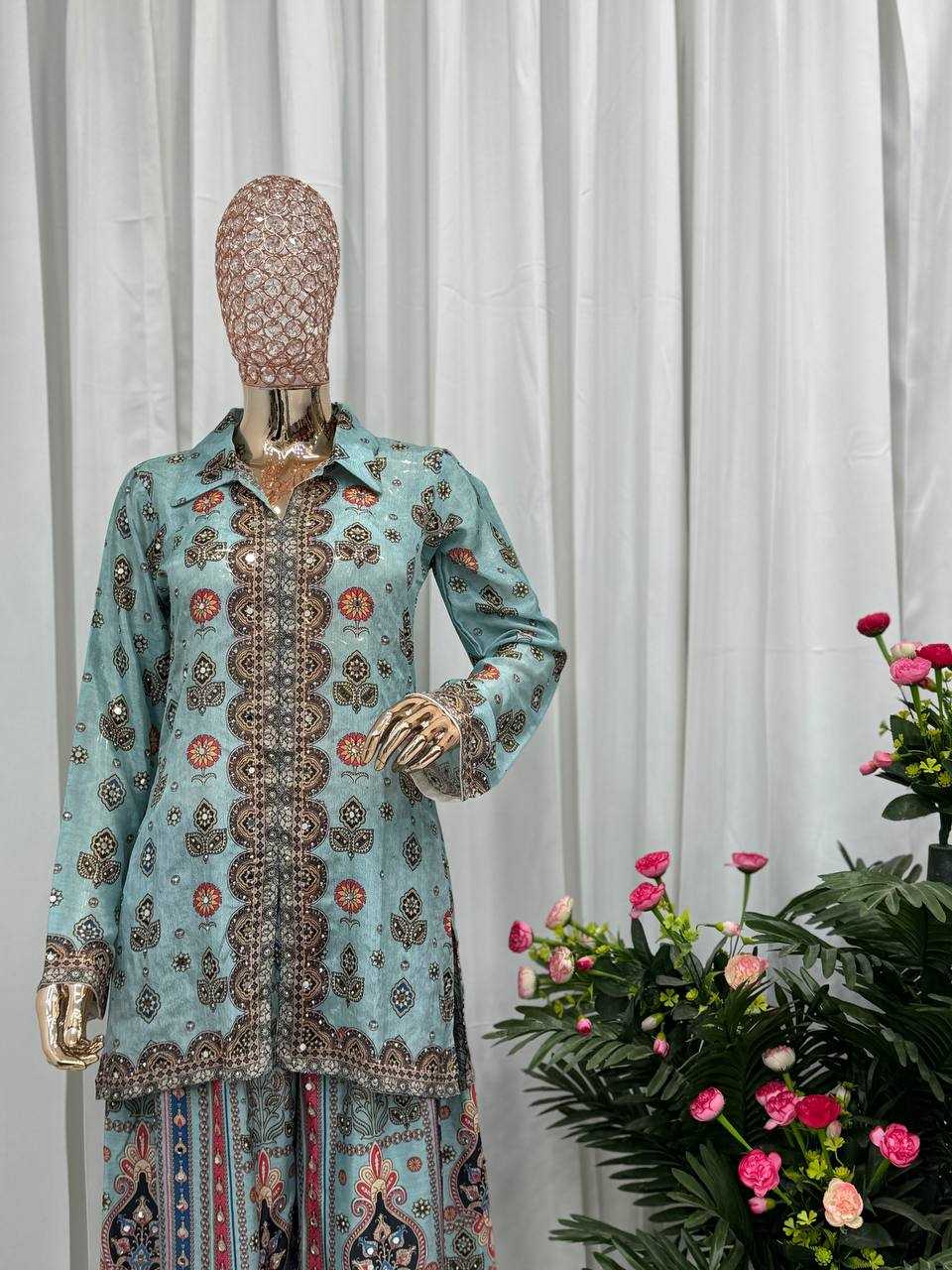 Ynf Chinon Silk KESH159 1712 Western Wears Wholesale Co-ord Set Manufacturer