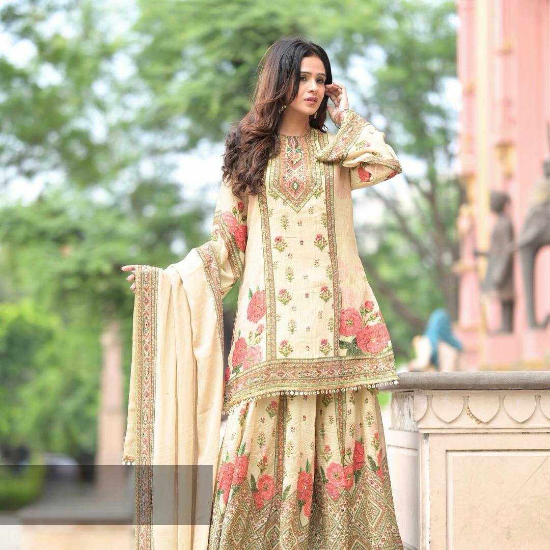 Ynf Chinon Silk KESH461 1707 Suits & Dresses Wedding Collections Festive Collections Wholesale Sharara Salwar Suits Printed Suits Ladies Silk Suit Manufacturer