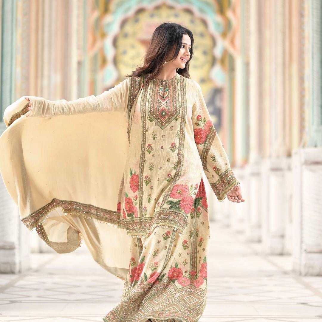 Ynf Chinon Silk KESH461 1707 Suits & Dresses Wedding Collections Festive Collections Wholesale Sharara Salwar Suits Printed Suits Ladies Silk Suit Manufacturer
