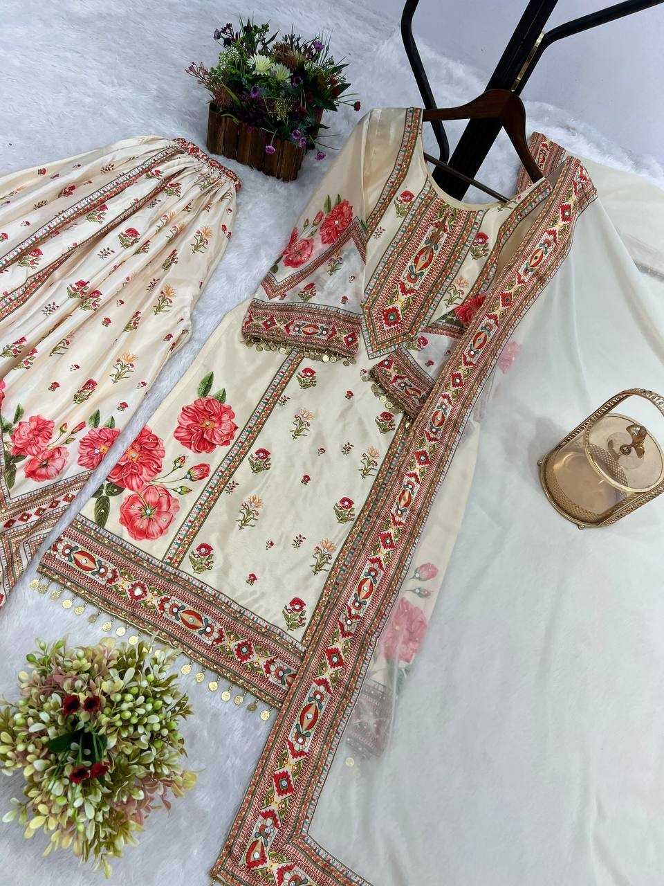 Ynf Chinon Silk KESH461 1707 Suits & Dresses Wedding Collections Festive Collections Wholesale Sharara Salwar Suits Printed Suits Ladies Silk Suit Manufacturer