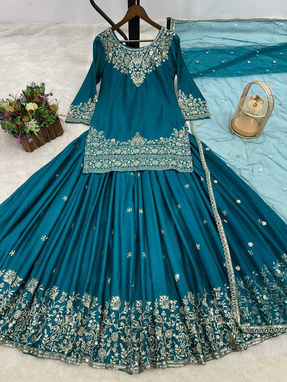 Ynf Chinon Silk KESH461 1708 Lehengas Wedding Collections Festive Collections Wholesale Silk Lehenga Embroidered Lehenga Lehenga With Dupatta Manufacturer