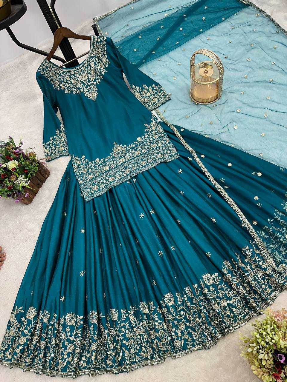 Ynf Chinon Silk KESH461 1708 Lehengas Wedding Collections Festive Collections Wholesale Silk Lehenga Embroidered Lehenga Lehenga With Dupatta Manufacturer
