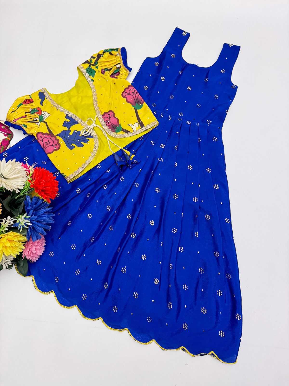 Ynf Chinon Silk KESH493 GRACY Kids Wear Wholesale Kids Gown Kids Ethnic Gowns Manufacturer