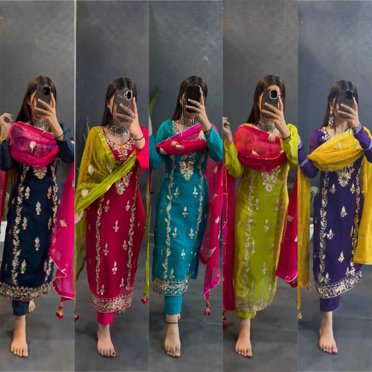 Ynf Chinon Silk KESH499 1665 Suits & Dresses Wholesale Ladies Suits Party wear suits Designer Suits Manufacturer