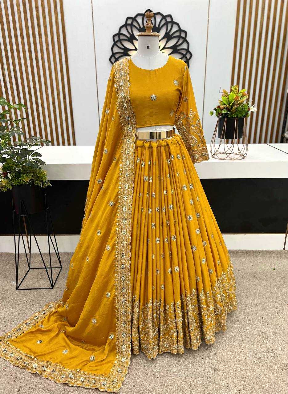 Ynf Chinon Silk KESH499 495 Lehengas Wedding Collections Wholesale Silk Lehenga Lehenga For Haldi Haldi Outfits Manufacturer