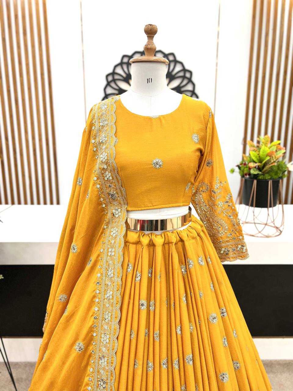 Ynf Chinon Silk KESH499 495 Lehengas Wedding Collections Wholesale Silk Lehenga Lehenga For Haldi Haldi Outfits Manufacturer