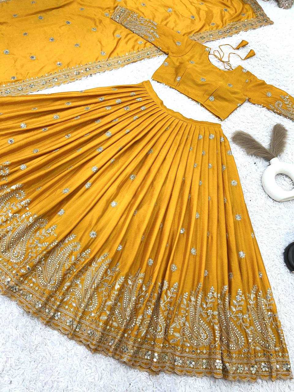 Ynf Chinon Silk KESH499 495 Lehengas Wedding Collections Wholesale Silk Lehenga Lehenga For Haldi Haldi Outfits Manufacturer