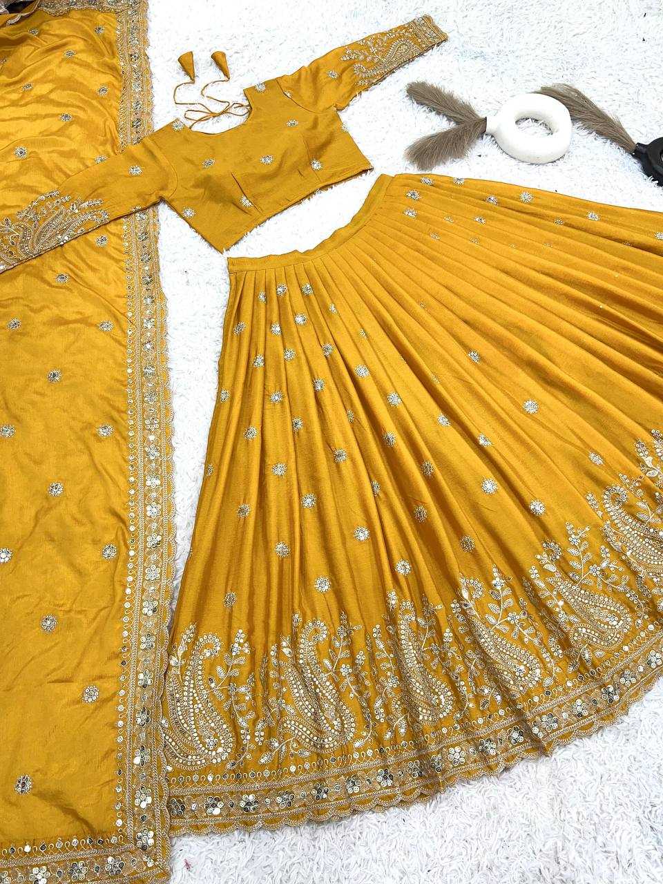 Ynf Chinon Silk KESH499 495 Lehengas Wedding Collections Wholesale Silk Lehenga Lehenga For Haldi Haldi Outfits Manufacturer