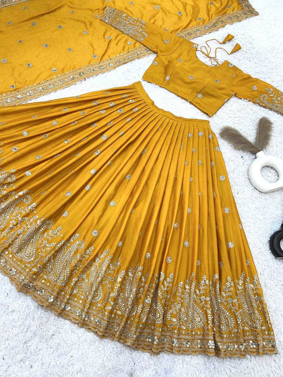 Ynf Chinon Silk KESH499 495 Lehengas Wedding Collections Wholesale Silk Lehenga Lehenga For Haldi Haldi Outfits Manufacturer