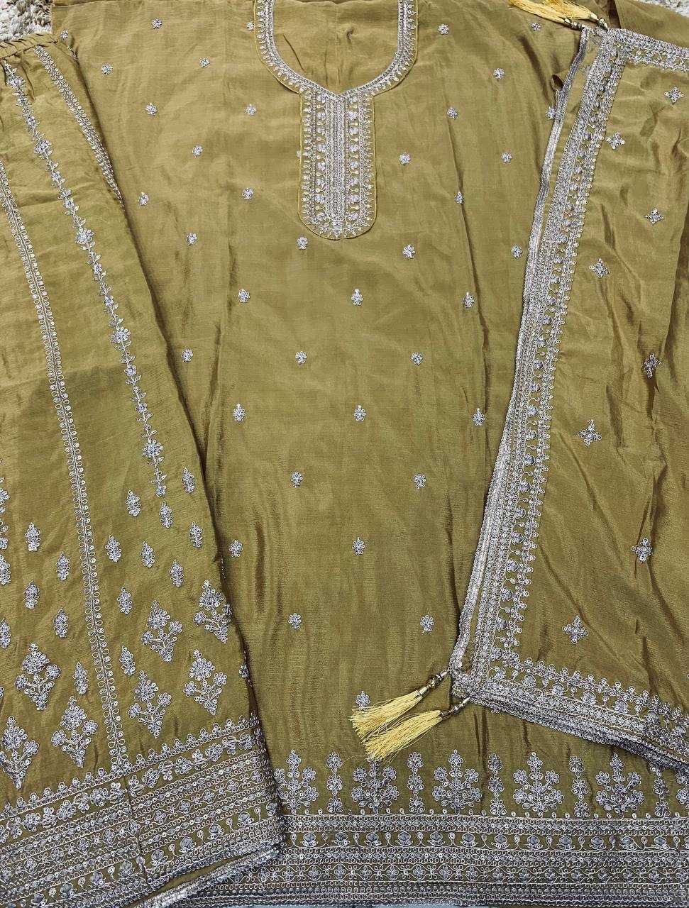 Ynf Chinon Silk KESH504 71151 Suits & Dresses Wholesale Embroidery Suits Palazzo Suit Designer Suits Manufacturer