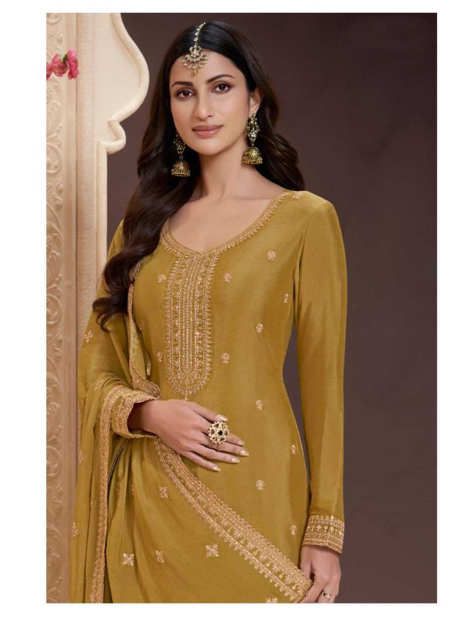 Ynf Chinon Silk KESH504 71151 Suits & Dresses Wholesale Embroidery Suits Palazzo Suit Designer Suits Manufacturer