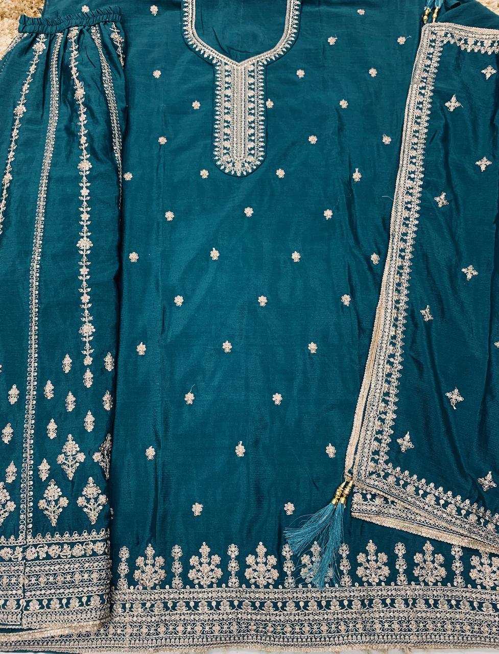 Ynf Chinon Silk KESH504 71151 Suits & Dresses Wholesale Embroidery Suits Palazzo Suit Designer Suits Manufacturer