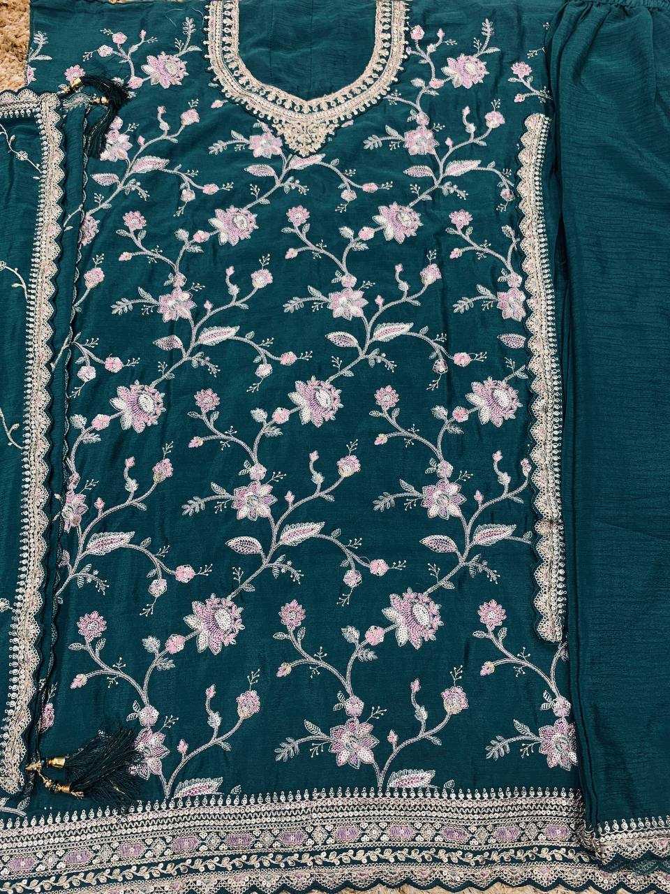 Ynf Chinon Silk KESH504 73411 Suits & Dresses Wholesale Embroidery Suits Palazzo Suit Wedding Suits Manufacturer