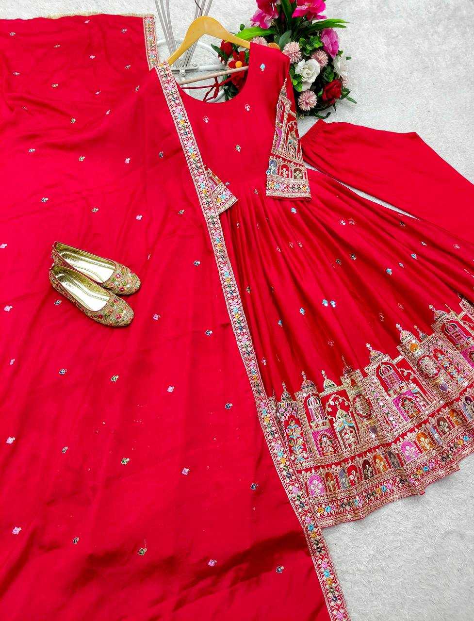 Ynf Chinon Silk KESH506 1191 Gowns Wholesale Fancy Gowns Embroidery Gowns Anarkali Gown Manufacturer