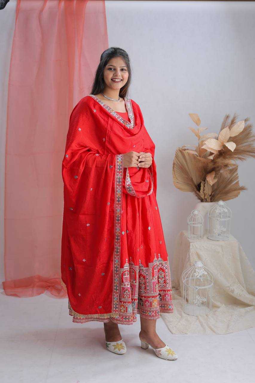 Ynf Chinon Silk KESH506 1191 Gowns Wholesale Fancy Gowns Embroidery Gowns Anarkali Gown Manufacturer