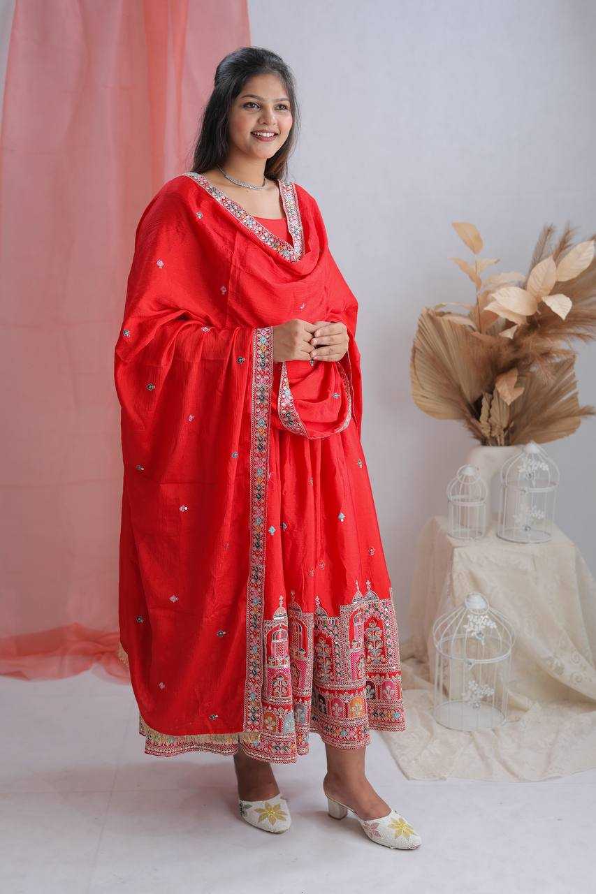 Ynf Chinon Silk KESH506 1191 Gowns Wholesale Fancy Gowns Embroidery Gowns Anarkali Gown Manufacturer
