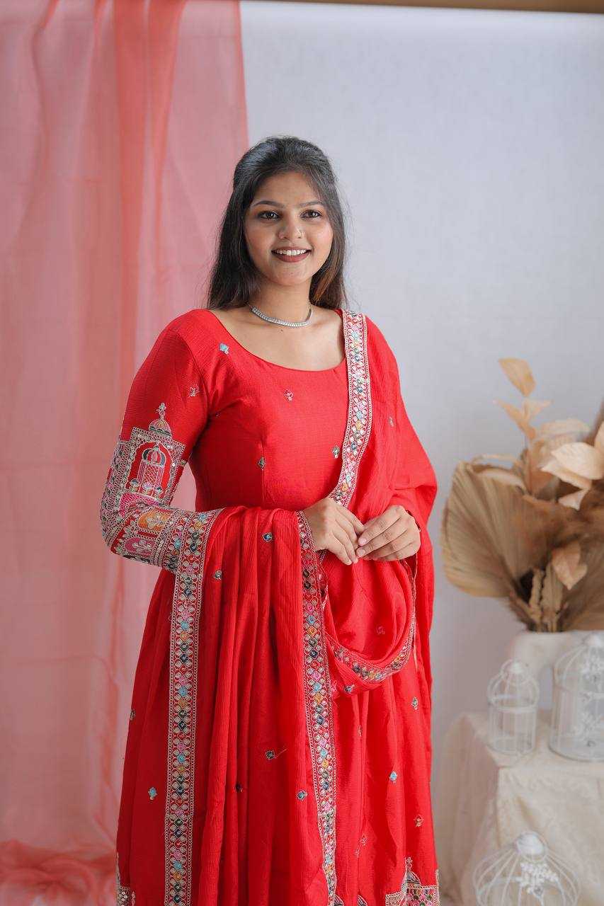 Ynf Chinon Silk KESH506 1191 Gowns Wholesale Fancy Gowns Embroidery Gowns Anarkali Gown Manufacturer