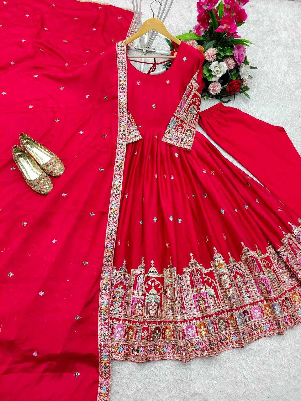 Ynf Chinon Silk KESH506 1191 Gowns Wholesale Fancy Gowns Embroidery Gowns Anarkali Gown Manufacturer