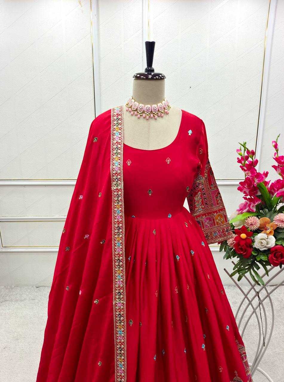 Ynf Chinon Silk KESH506 1191 Gowns Wholesale Fancy Gowns Embroidery Gowns Anarkali Gown Manufacturer