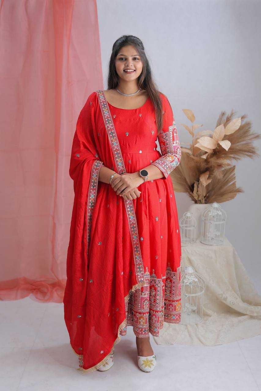 Ynf Chinon Silk KESH506 1191 Gowns Wholesale Fancy Gowns Embroidery Gowns Anarkali Gown Manufacturer