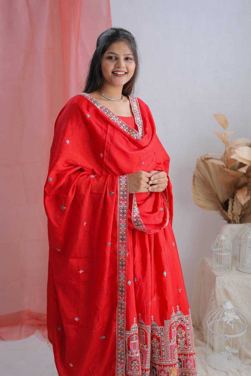 Ynf Chinon Silk KESH506 1191 Gowns Wholesale Fancy Gowns Embroidery Gowns Anarkali Gown Manufacturer