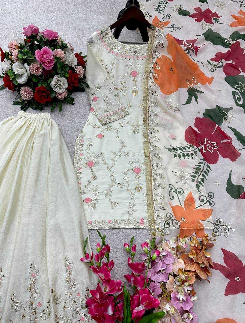 Ynf Chinon Silk KESH506 1215 Suits & Dresses Wholesale Sharara Salwar Suits Embroidery Suits Designer Suits Manufacturer