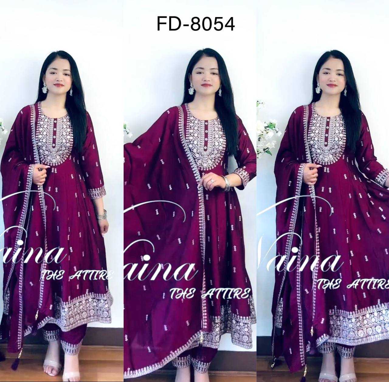 Ynf Chinon Silk KESH506 8054 Gowns Wholesale Embroidery Gowns Party Gowns Silk Gowns Manufacturer
