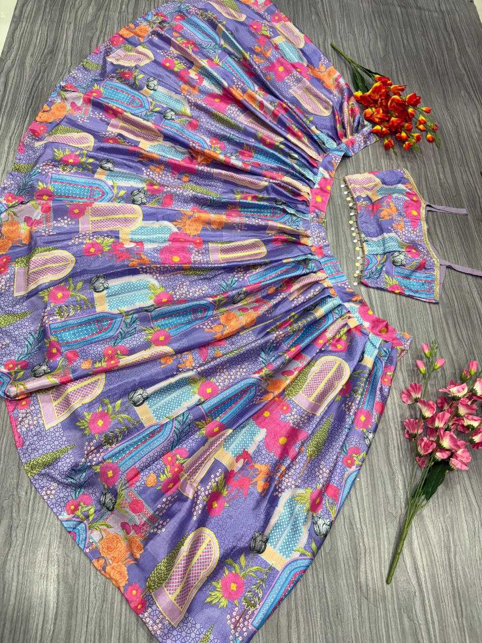 Ynf Chinon Silk KESH508 1023 Lehengas Wholesale Designer Lehenga Printed Lehenga Indo-Western Lehenga Manufacturer