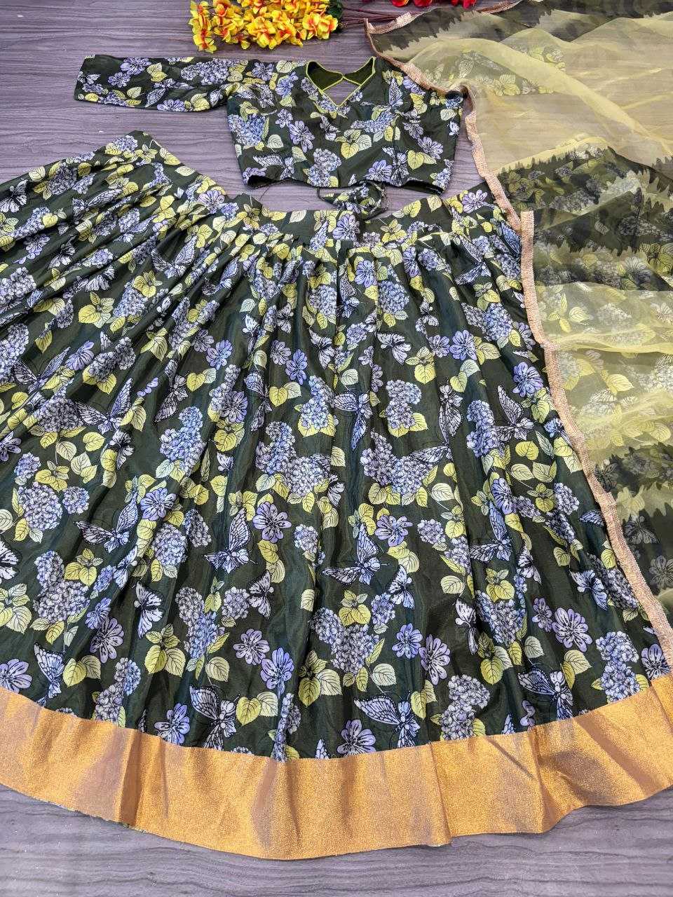 Ynf Chinon Silk KESH508 1036 Lehengas Wholesale Fancy Lehenga Traditional Lehenga Printed Lehenga Manufacturer