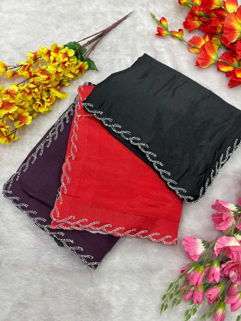 Ynf Chinon KESH508 74 Sarees Wholesale Designer Sarees Party Wear Sarees Traditional Sarees Manufacturer