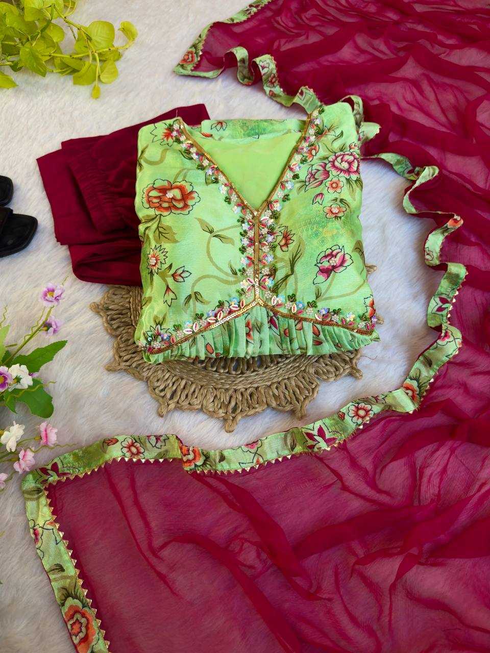 Ynf Chinon Silk KESH513 446 Suits & Dresses Wholesale Ladies Suits Alia Cut Suits Designer dresses Manufacturer