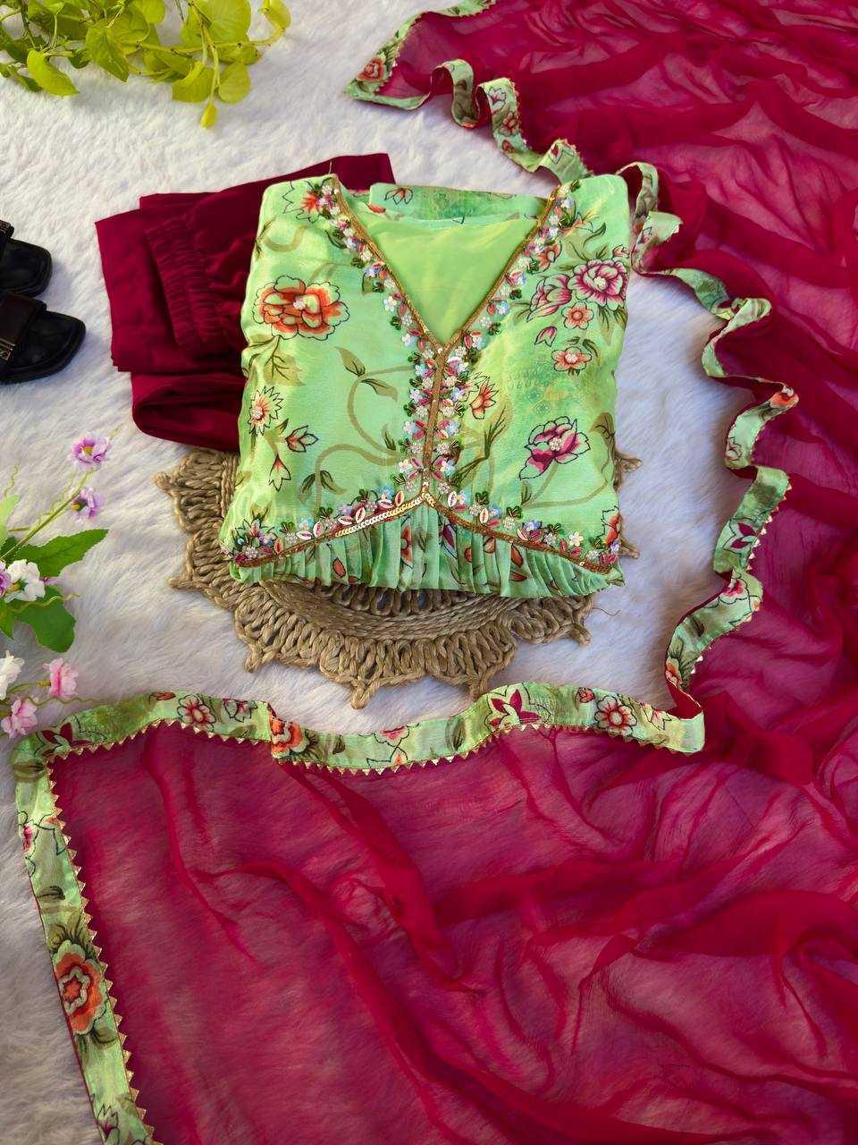 Ynf Chinon Silk KESH513 446 Suits & Dresses Wholesale Ladies Suits Alia Cut Suits Designer dresses Manufacturer