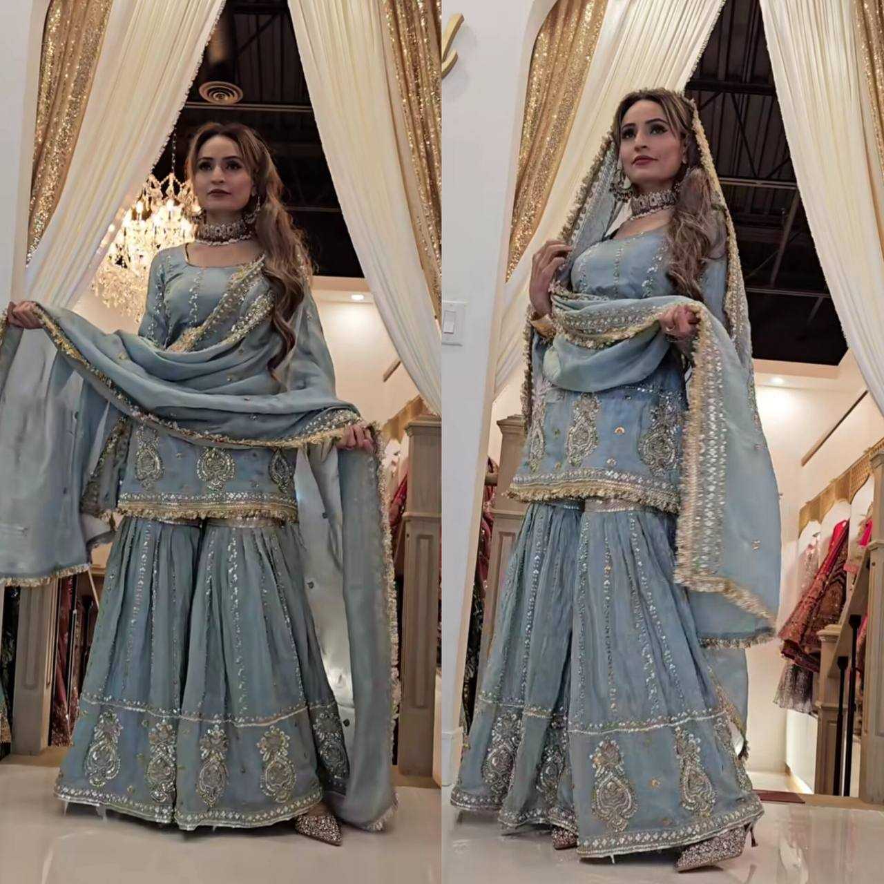 Ynf Chinon Silk KESH515 1235 Suits & Dresses Wholesale Sharara Salwar Suits Embroidery Suits Ladies Silk Suit Manufacturer