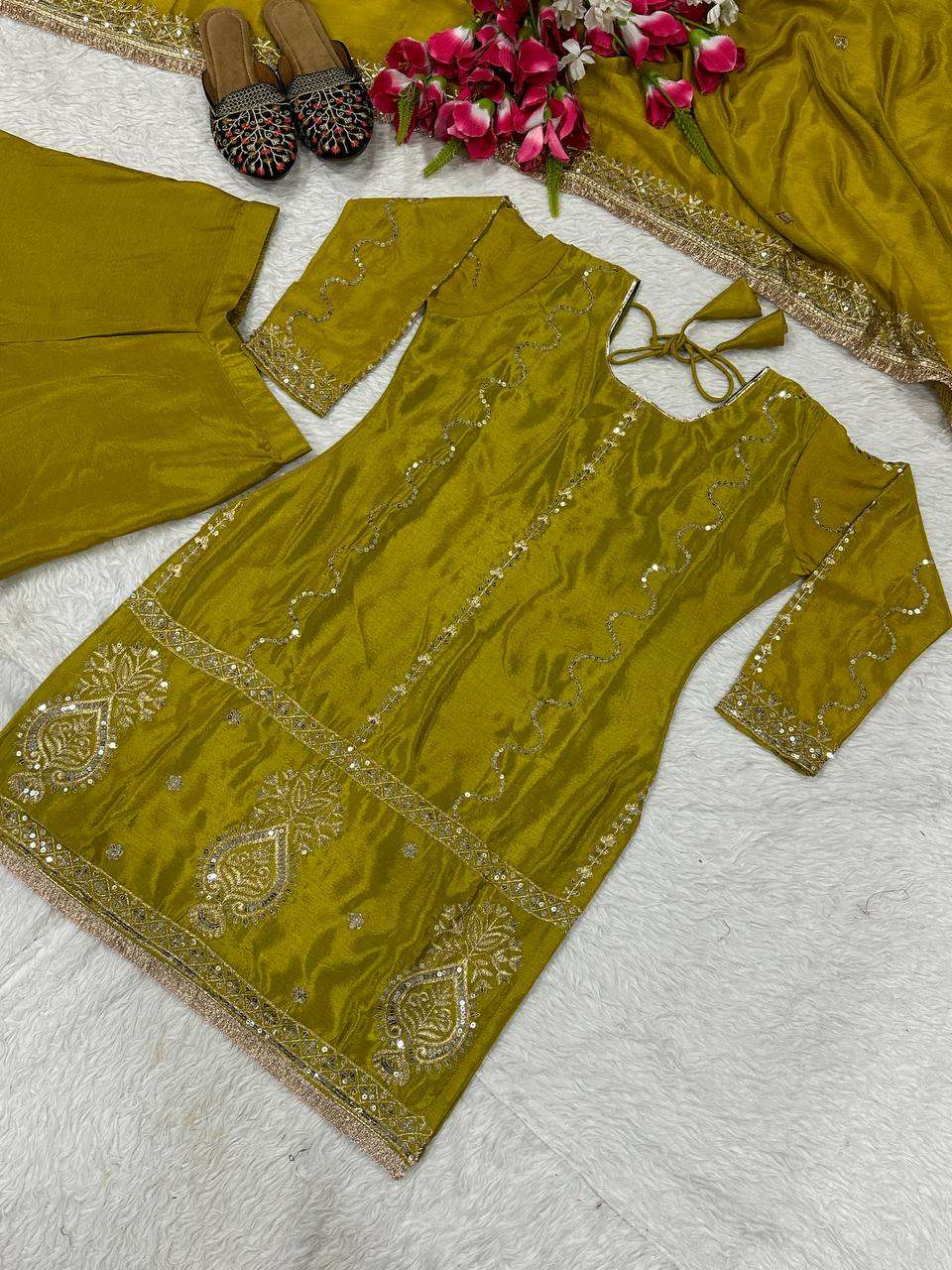 Ynf Chinon Silk KESH515 1235 Suits & Dresses Wholesale Sharara Salwar Suits Embroidery Suits Ladies Silk Suit Manufacturer