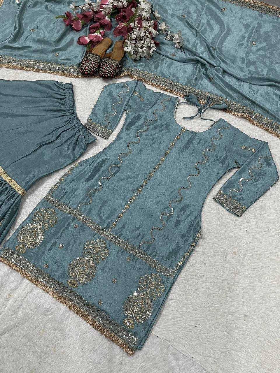 Ynf Chinon Silk KESH515 1235 Suits & Dresses Wholesale Sharara Salwar Suits Embroidery Suits Ladies Silk Suit Manufacturer
