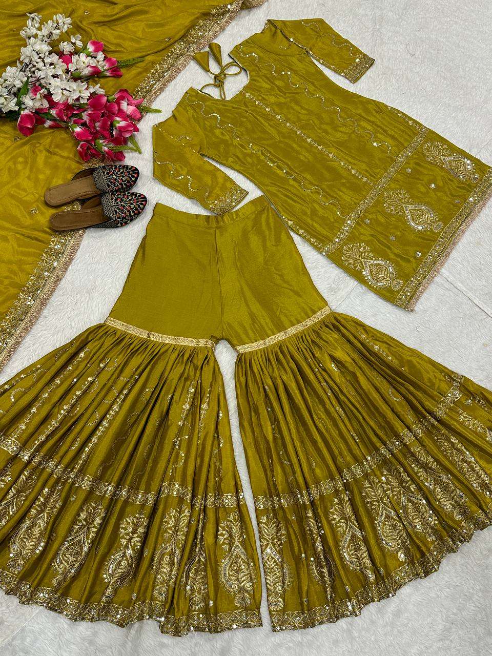 Ynf Chinon Silk KESH515 1235 Suits & Dresses Wholesale Sharara Salwar Suits Embroidery Suits Ladies Silk Suit Manufacturer