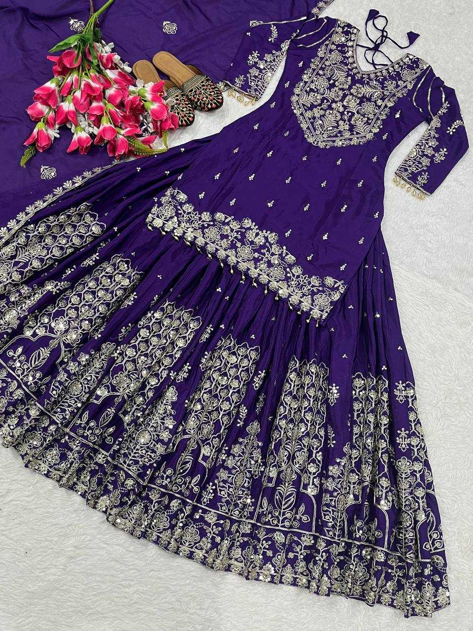 Ynf Chinon Silk KESH515 1245 Suits & Dresses Wholesale Embroidery Suits Ladies Silk Suit Zari Work Suit Manufacturer