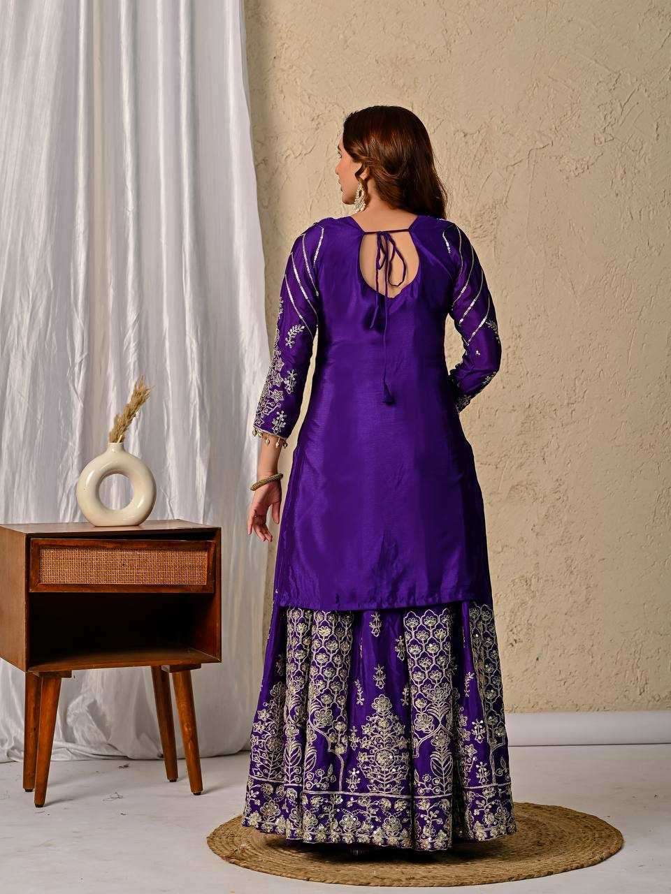 Ynf Chinon Silk KESH515 1245 Suits & Dresses Wholesale Embroidery Suits Ladies Silk Suit Zari Work Suit Manufacturer