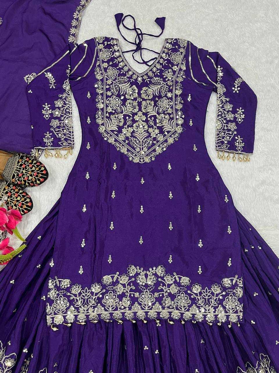 Ynf Chinon Silk KESH515 1245 Suits & Dresses Wholesale Embroidery Suits Ladies Silk Suit Zari Work Suit Manufacturer