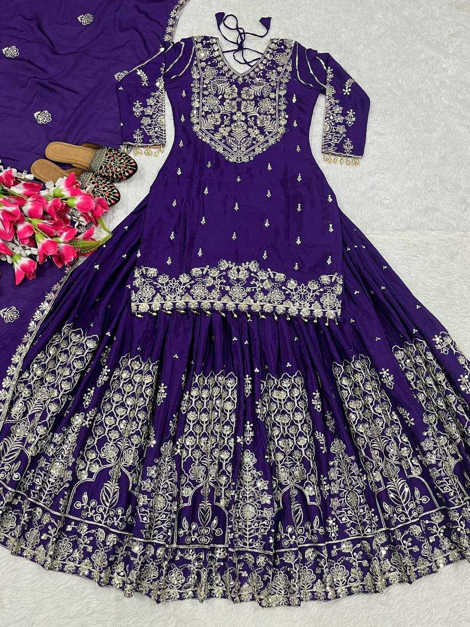 Ynf Chinon Silk KESH515 1245 Suits & Dresses Wholesale Embroidery Suits Ladies Silk Suit Zari Work Suit Manufacturer