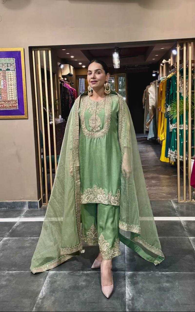 Ynf Chinon Silk KESH515 3022 Suits & Dresses Wholesale Embroidery Suits Ladies Silk Suit Designer Suits Manufacturer