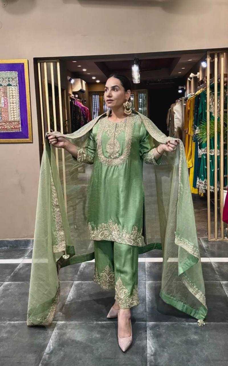 Ynf Chinon Silk KESH515 3022 Suits & Dresses Wholesale Embroidery Suits Ladies Silk Suit Designer Suits Manufacturer
