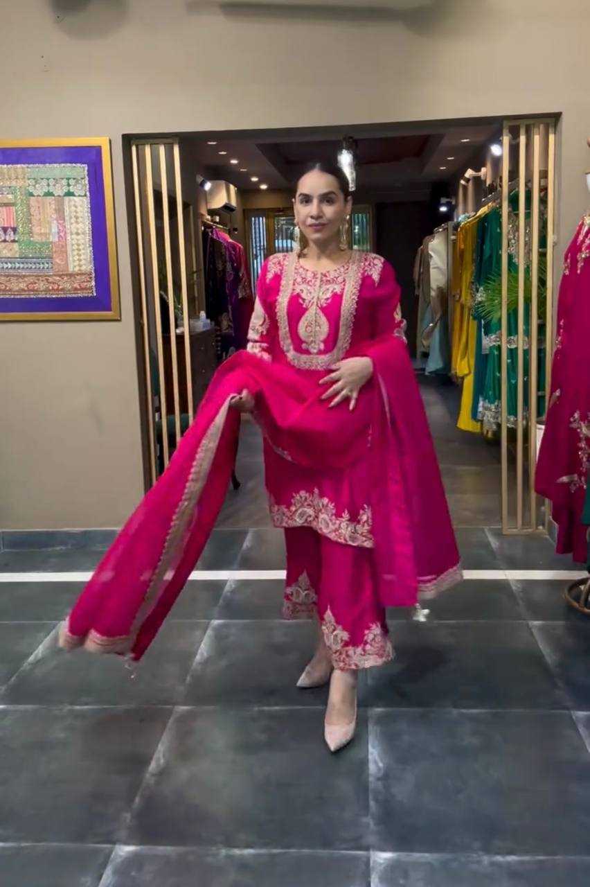 Ynf Chinon Silk KESH515 3022 Suits & Dresses Wholesale Embroidery Suits Ladies Silk Suit Designer Suits Manufacturer