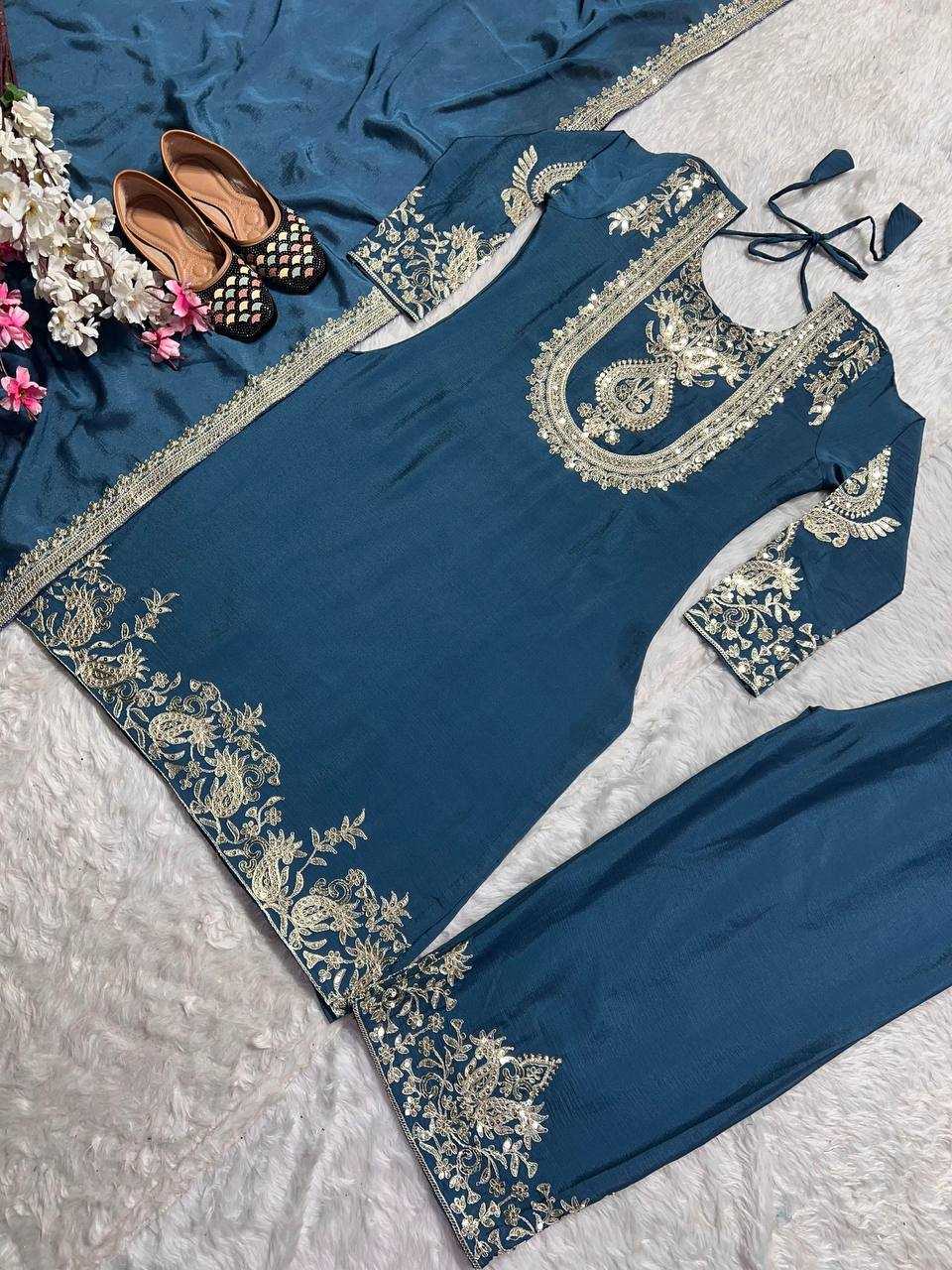 Ynf Chinon Silk KESH515 3022 Suits & Dresses Wholesale Embroidery Suits Ladies Silk Suit Designer Suits Manufacturer