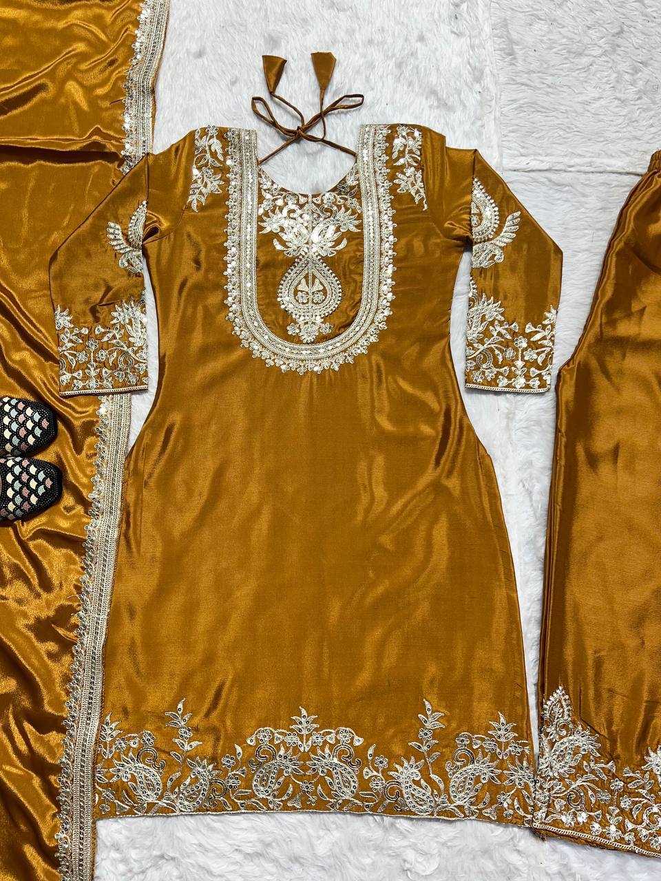 Ynf Chinon Silk KESH515 3022 Suits & Dresses Wholesale Embroidery Suits Ladies Silk Suit Designer Suits Manufacturer